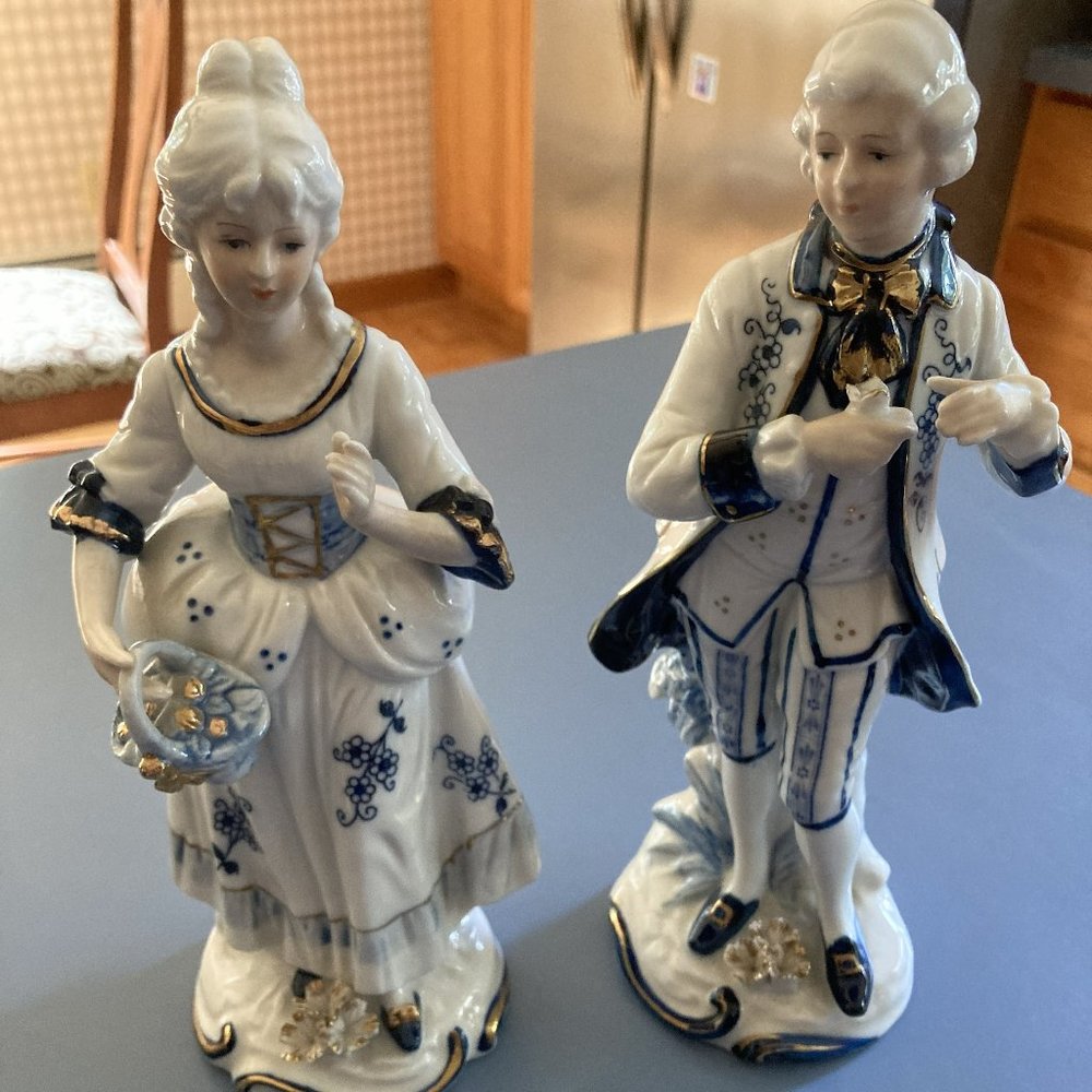 Vintage Blue White KPM Porcelain Figurines from the 1960's?